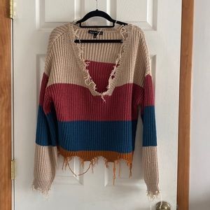 distressed cropped sweater